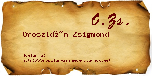 Oroszlán Zsigmond névjegykártya